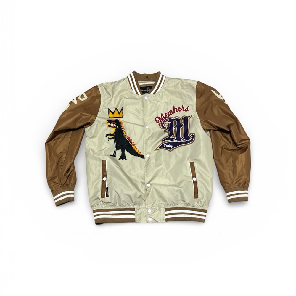 Members Only x Jean-Michel Basquiat Beige and Brown Jacket